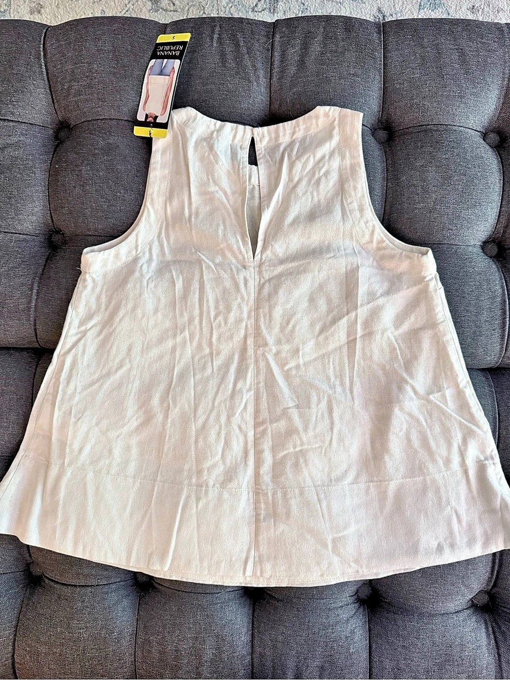 Banana Republic Women'Small Linen Blend Sleeveless Top Cream Small